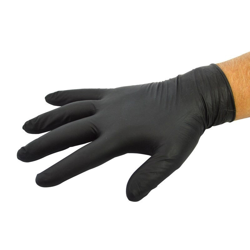 Gants de protection noir en Nitrile [100pcs] - Hy@pro