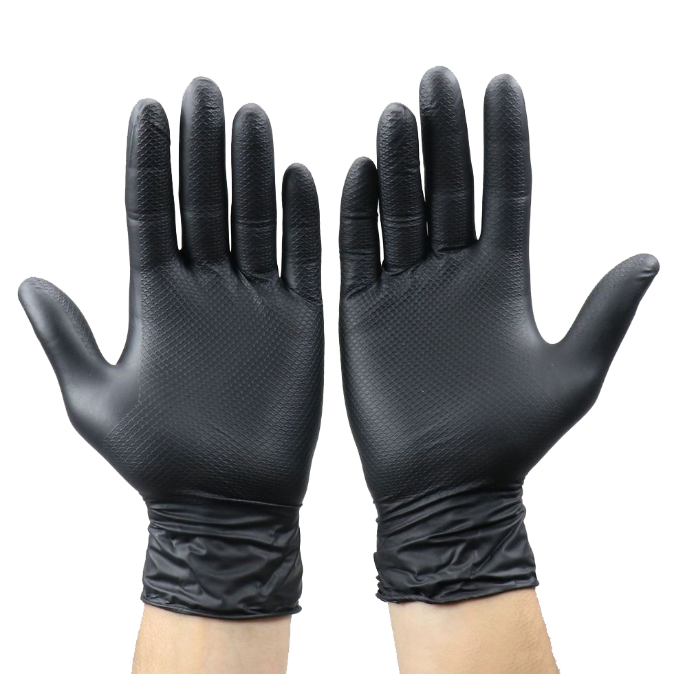 Gants noir en Nitrile antidérapants - QGRIP